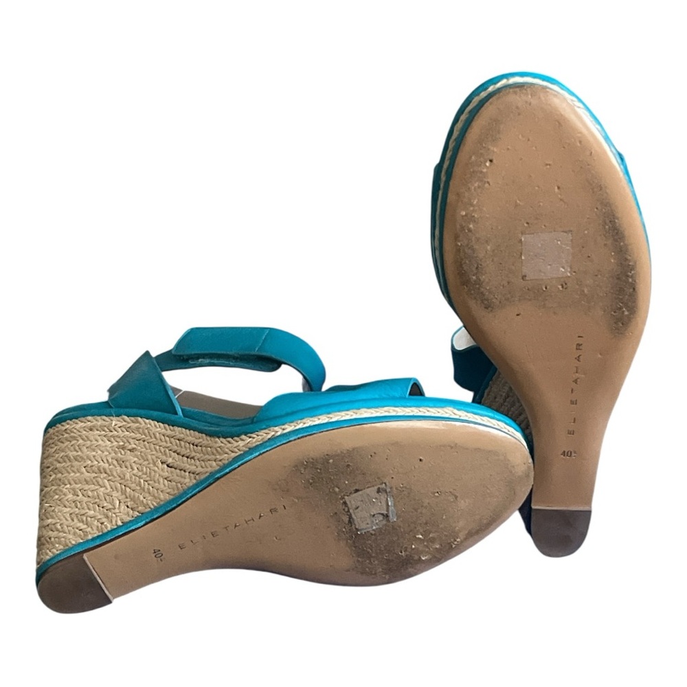 Elie Tahari Turquoise Ankle Strap Sandals - Picture 7 of 7